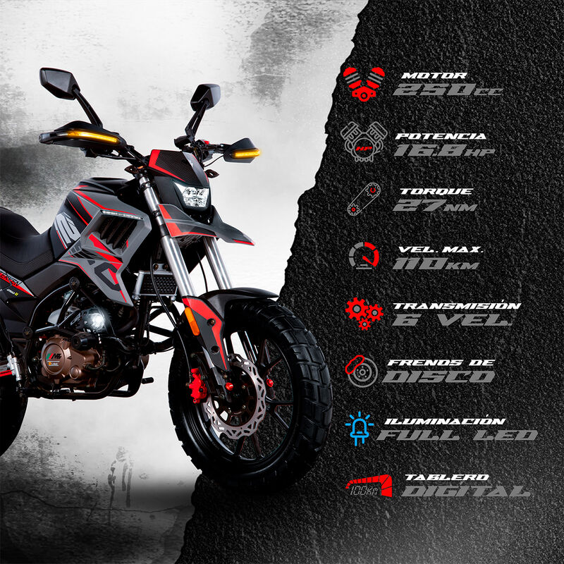 Morocicleta Tekken 250r Roja 250cc image number null