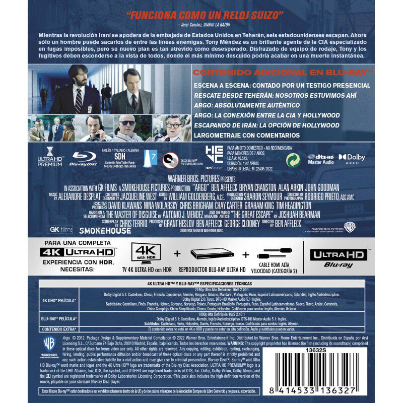 Argo (4k Uhd + Blu-ray) [blu-ray] image number null