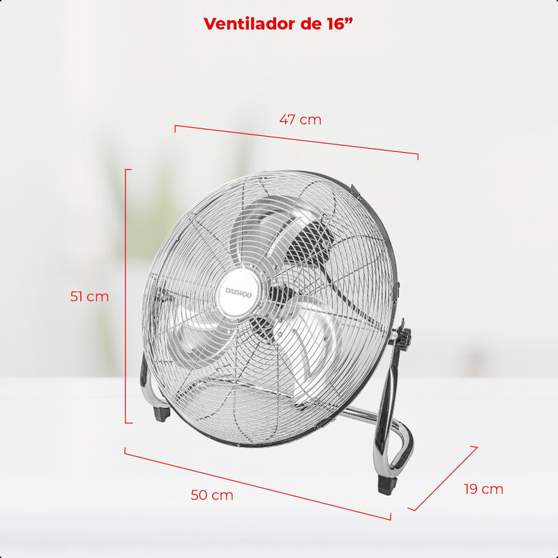 Ventilador de piso DAEWOO cromado 16 pulgadas 3... image number null