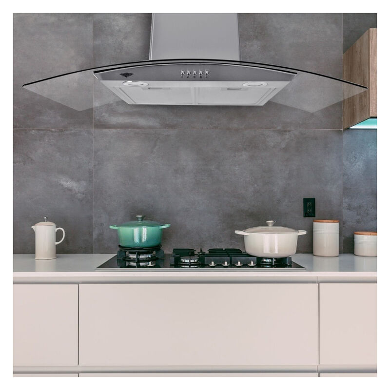 Combo Campana Cristal 90cm Y Parrilla Cristal 5... image number null