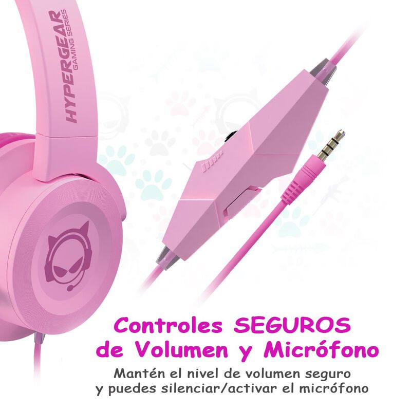Auricular Al&aacute;mbrico HYPERGEAR para ni&ntilde;os ROSA 3... image number null