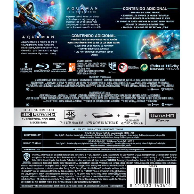 Aquaman 1-2 [4k Uhd + Blu-ray] (2018) image number null