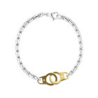 Pulsera De Acero Color Plata Con Dorado Caballero (20 Cm Aprox)