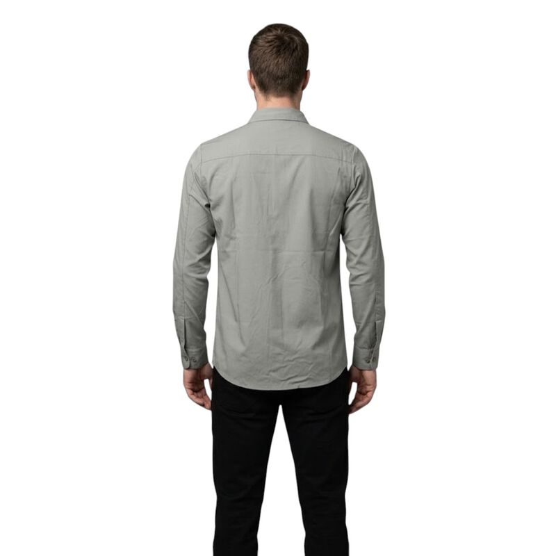 Atlo Camisa Lisa Manga Larga Grey Para Hombre image number null