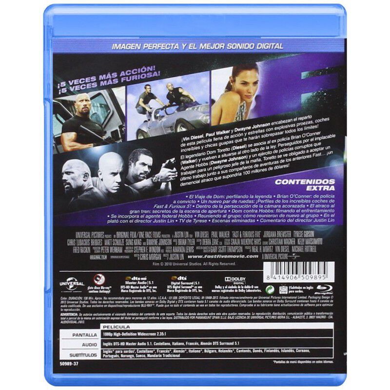 R&aacute;pidos Y Furiosos 5 (a Todo Gas 5) (blu-ray) image number null