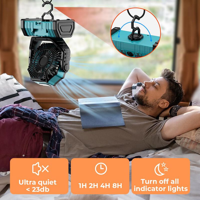 Ventilador De Camping Vosfeel Con Bater&iacute;a Recar... image number null