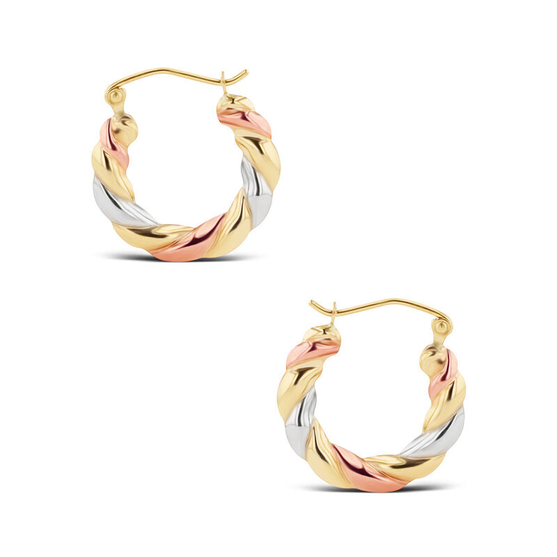 Arracadas De Oro Florentino 10K Brilloso (11 Mm... image number null