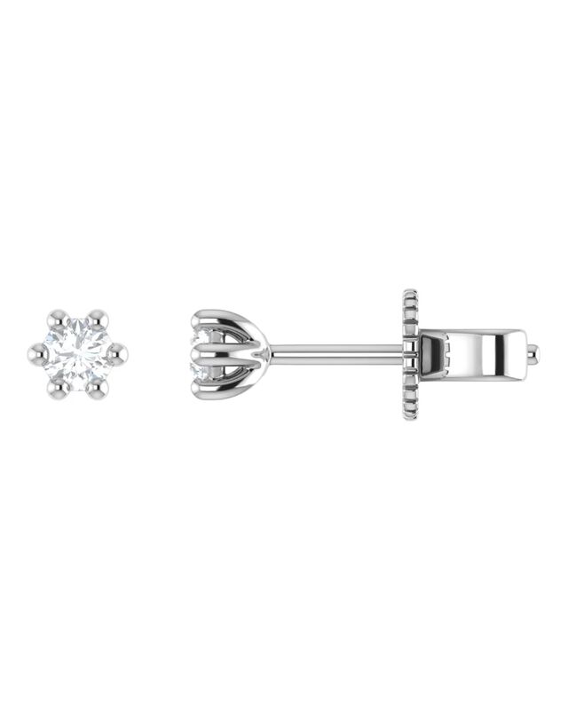 Broqueles De Oro Blanco 14k Con 15pts De Diaman... image number null