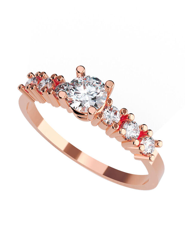 Anillo de Compromiso en Oro Rosa 10K con Circon... image number null