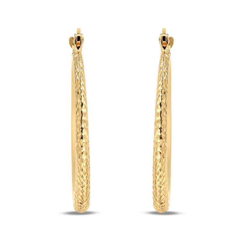 Arracadas Oro Amarillo 10k Diamantado 27 Mm Gla... image number null