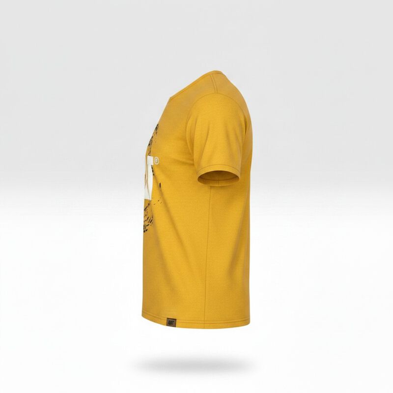 Playera Estampada Cat Color Amarillo Para Hombr... image number null