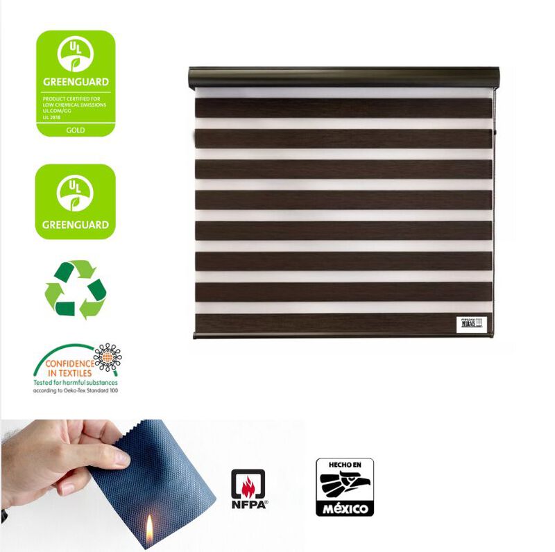 Persiana Marais Enrollable Black Wood Duo Woodl... image number null