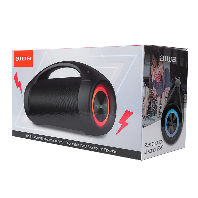 Bocina Port&aacute;til Aiwa AWS600BT Cil&iacute;ndrica Negro,... image number null