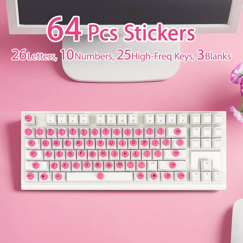 Adhesivos Para Teclado Majeree De 64 Piezas, Ro... image number null