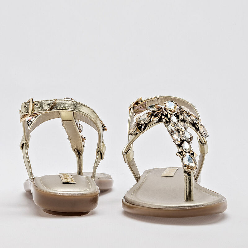 Moramora Sandalia para mujer dorado image number null