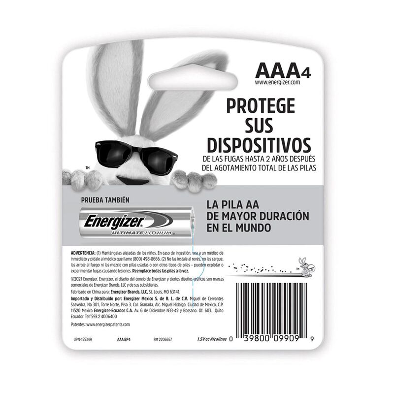 Pila Energizer Max Alcalina AAA Con 4 Piezas E9... image number null