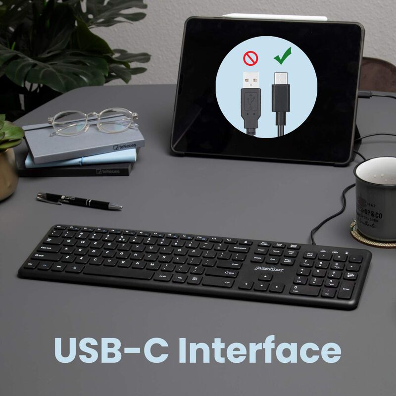 Teclado Perixx Periboard-210c Usb-c Negro Us image number null