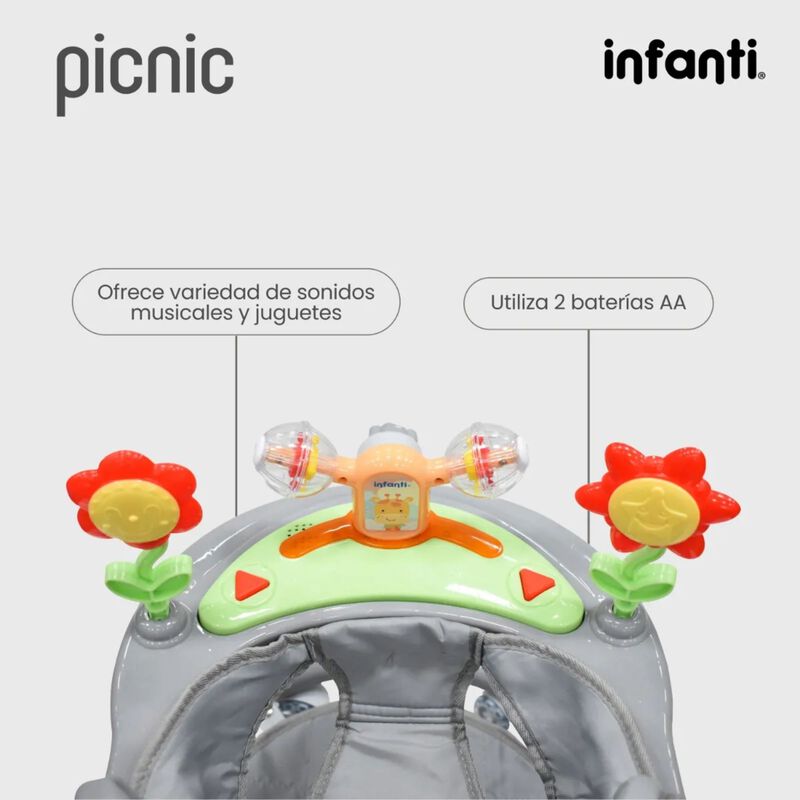 Andadera Picnic 3 En 1  Interactiva Gris image number null