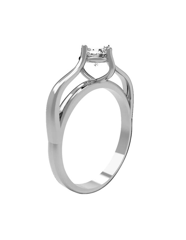 Anillo de Compromiso en Oro de 10K con Circonia... image number null