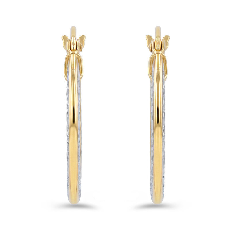 Arracadas De Oro Amarillo Y Blanco 14k (18 Mm A... image number null
