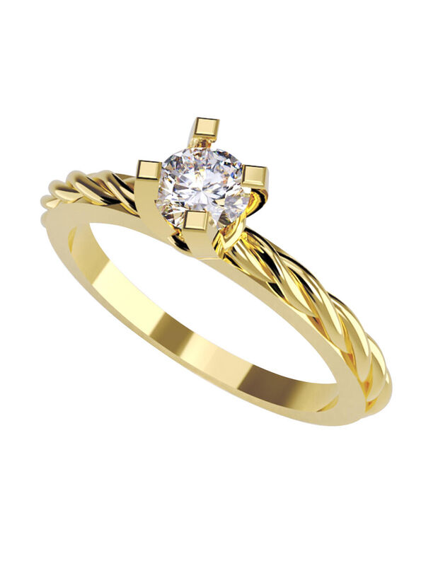 Anillo de Compromiso en Oro de 14K con Circonia... image number null