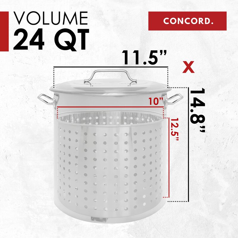 Olla de Acero Inoxidable Concord 24L con Cesta ... image number null