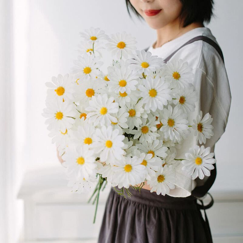 Flores Artificiales Xiyuan 53 cm Blancas, 15 Ma... image number null