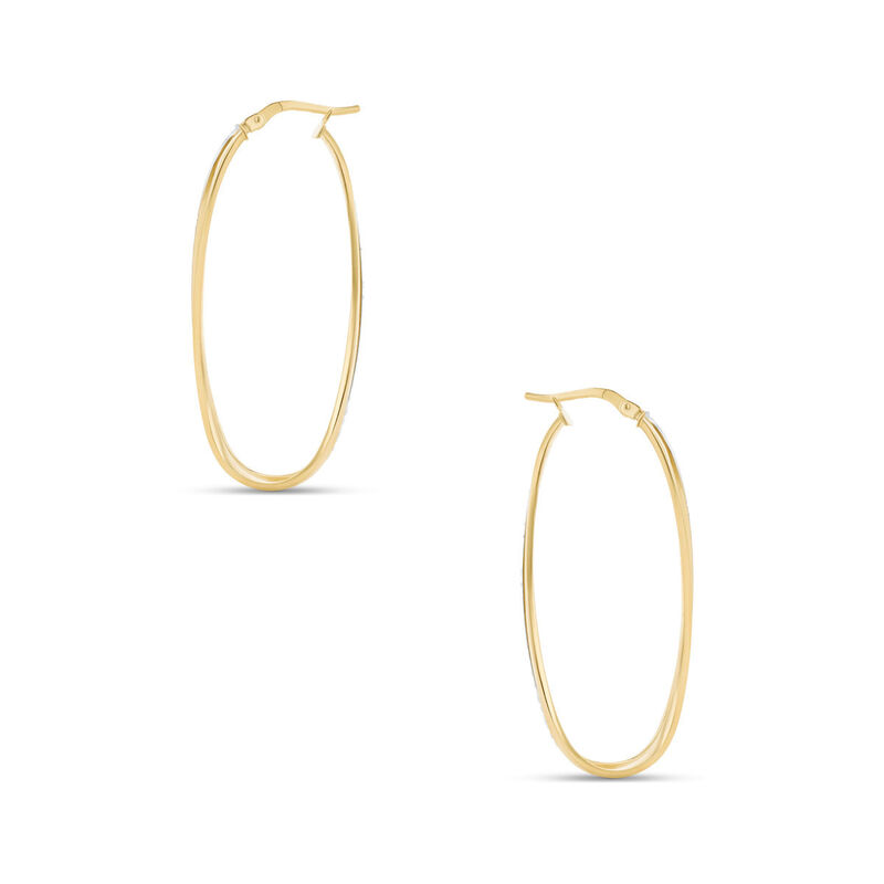 Arracadas Bicolor Oro 14k 40x18 Mm | Bizzarro image number null