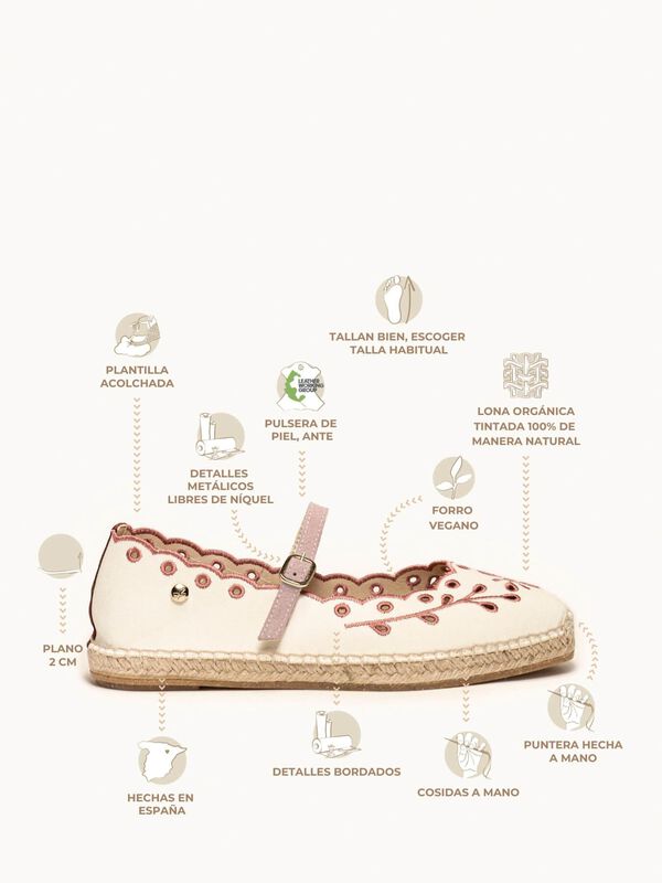 Campanilla Lona Bordada Granate image number null