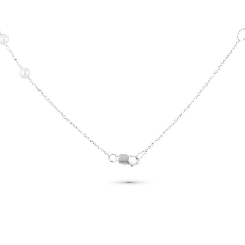 Collar Perlas Blancas Oro Blanco 14k Disminuci&oacute;... image number null