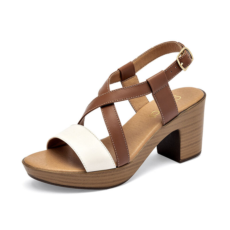 Gilardi zapatilla abierta para mujer camel latt... image number null