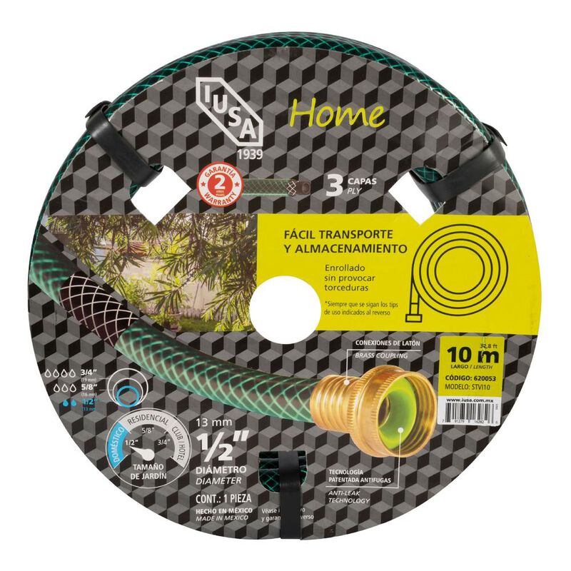 Manguera 10m Home Tricapa 1/2&rdquo; Con Conexiones D... image number null