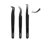 Pinzas Para Pesta&ntilde;as Veyes Inc De Fibra, 3 Piezas, Negro