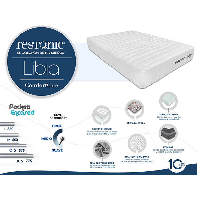 Colch&oacute;n Restonic Matrimonial Libia Suave image number null