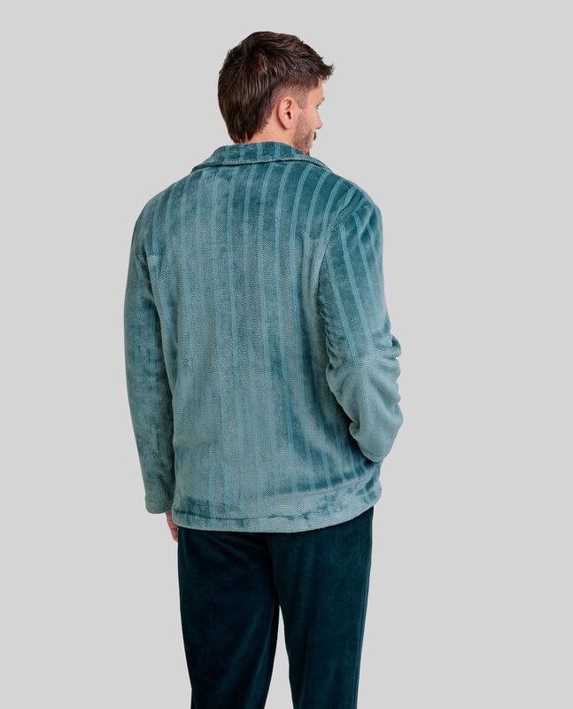 Bata de Hombre con Cremallera Jacquard a Rayas ... image number null