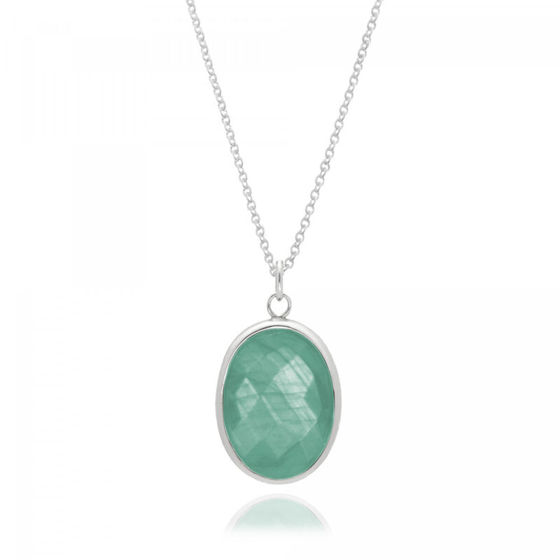 Dije piedra aventurina con cadena de plata .925 image number null