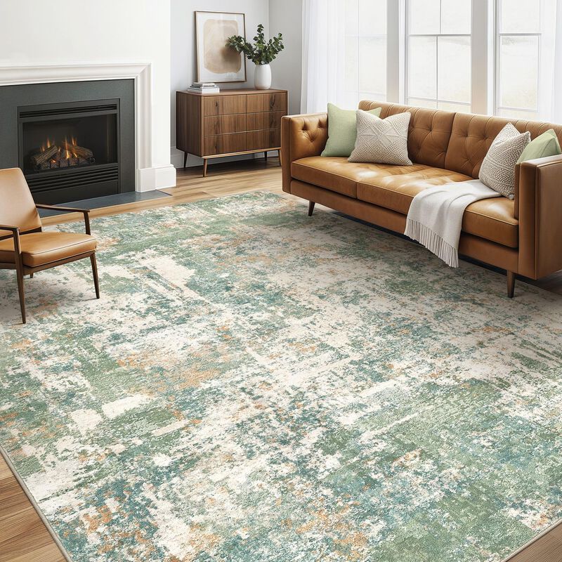 Alfombra Loongrug 152x203 Cm Lavable Verde Mode... image number null
