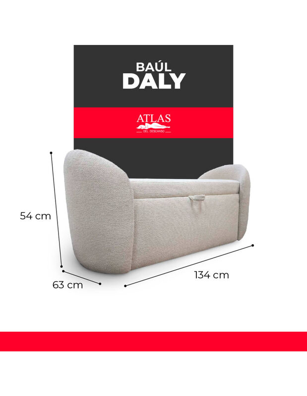 Ba&uacute;l Div&aacute;n de Almacenamiento Daly Beige, Pie de... image number null