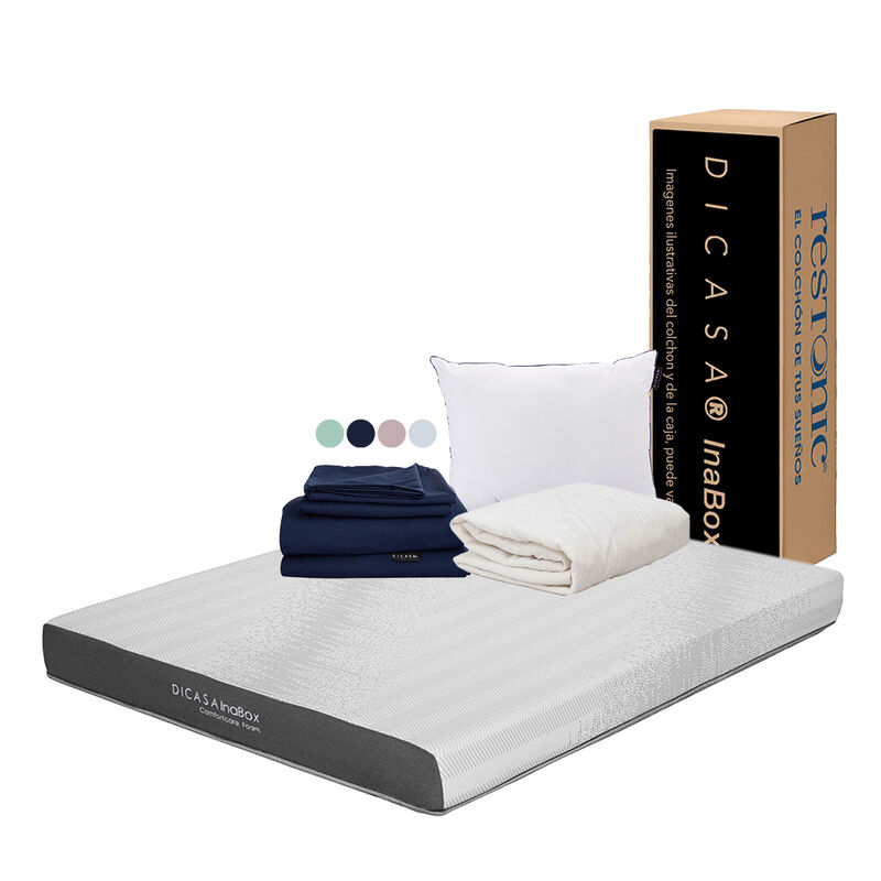Colch&oacute;n Matrimonial Dicasa InaBox + Almohada On... image number null