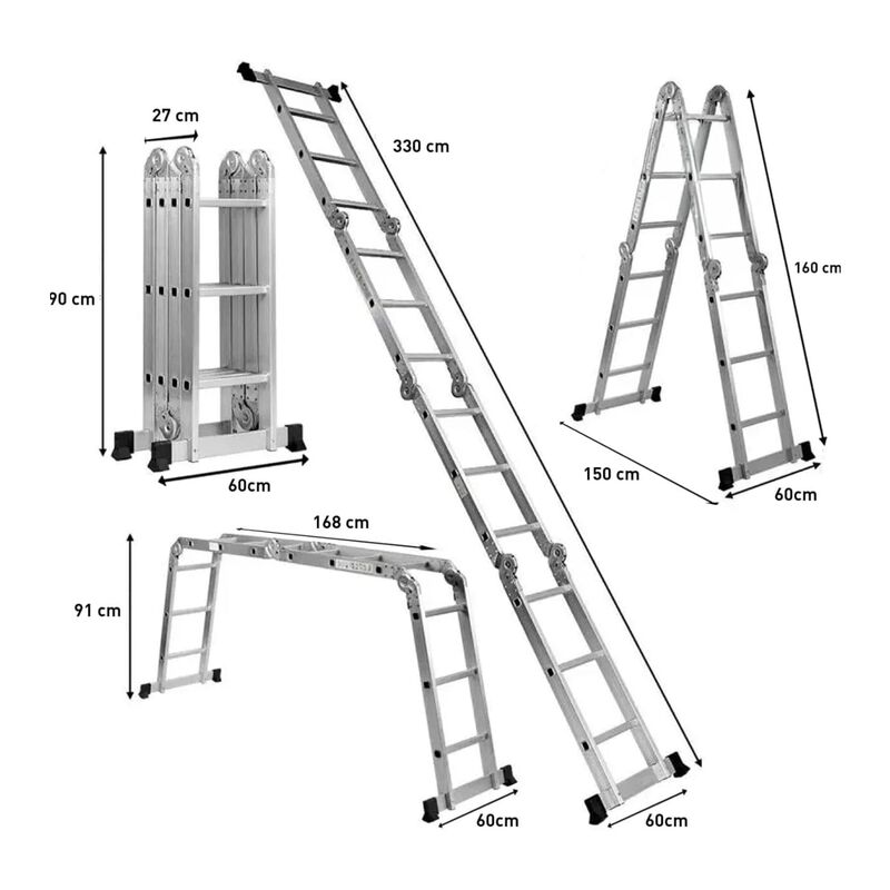 Escalera Multiposiciones Plegable de 3.3 Metros... image number null