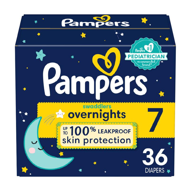 Pa&ntilde;ales Pampers Swaddlers Overnights, Tama&ntilde;o 7,... image number null