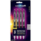 Uniball 207 Bolígrafo de gel retráctil, punta micro, 0,5 mm, tinta negra, 4 unidades