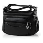 Bolso Cruzado Negro Cuero Sint&eacute;tico Mujer