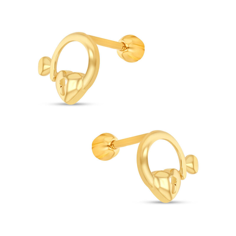 Broqueles Coraz&oacute;n Oro Amarillo 10k Suave | Joye... image number null