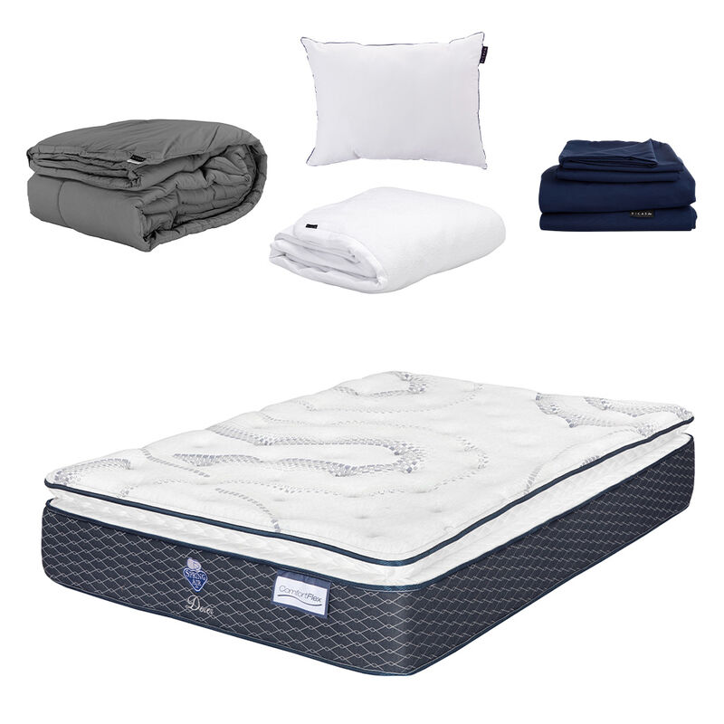 Colch&oacute;n Queen Size Dover + Almohada One + Prote... image number null