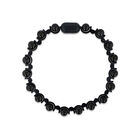 Pulsera De Acero Con Cuentas En Color Negro Para Caballero