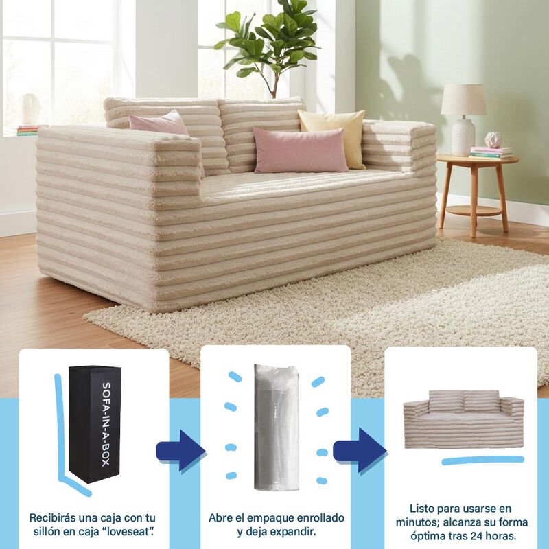 Sof&aacute; en Caja Dormimundo Love Seat Beige image number null