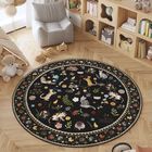 Alfombra Rugcomf Redonda De 122 cm Lavable Y Antideslizante &ndash; Negra