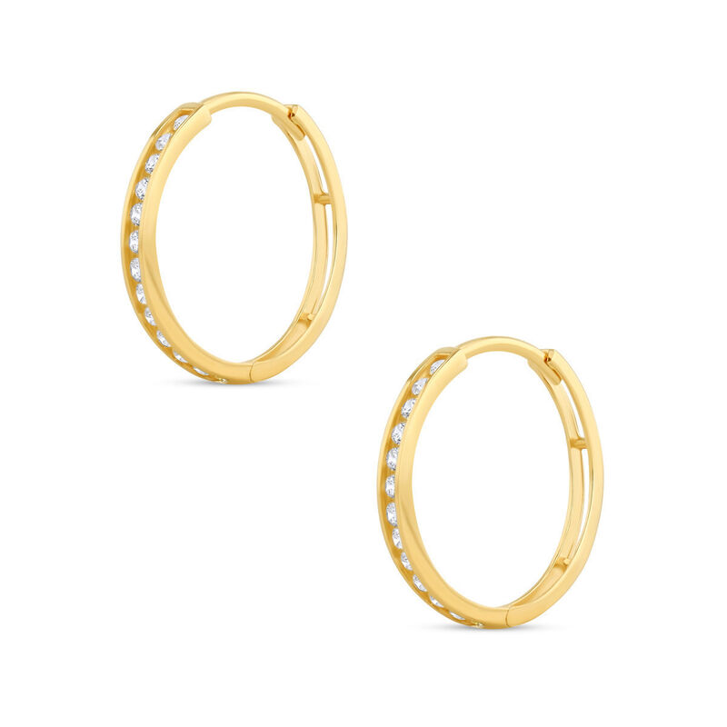 Arracadas De Oro Amarillo 14k Con Zirconias (15... image number null