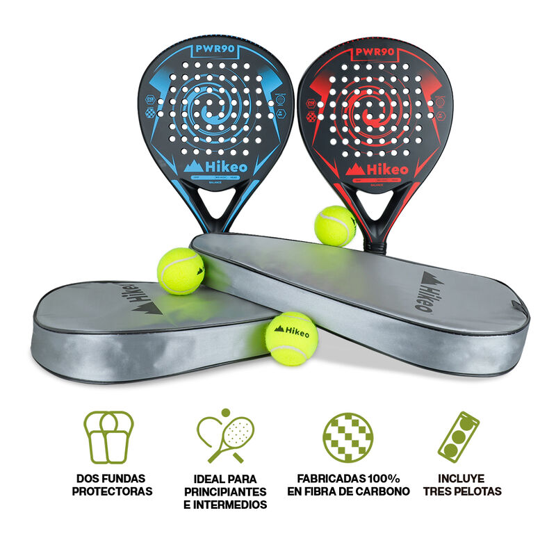 Palas de Pádel con Fundas Pelotas y Grips Set d... image number null